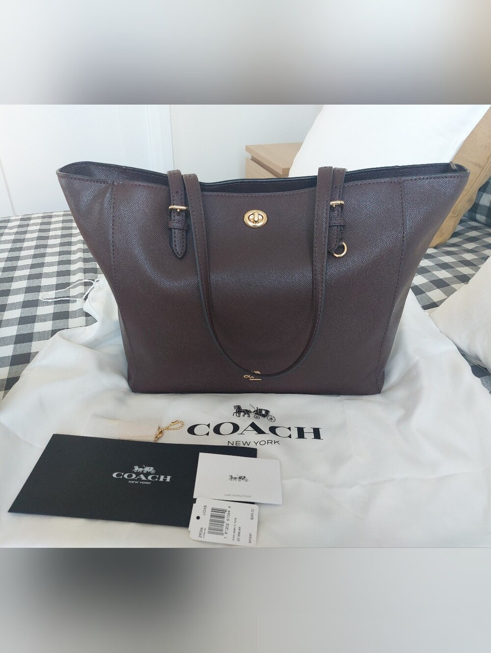 NWT Coach Large Work Tote/Bag Oxblood Crossgrain Leather